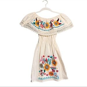 Mexican Baby Dress 4 all natural with embroidered rack